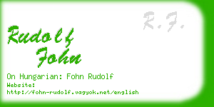 rudolf fohn business card